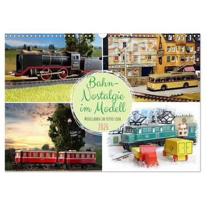 Bahn-Nostalgie im Modell (Wandkalender 2026 DIN A3 quer), CALVENDO Monatskalender