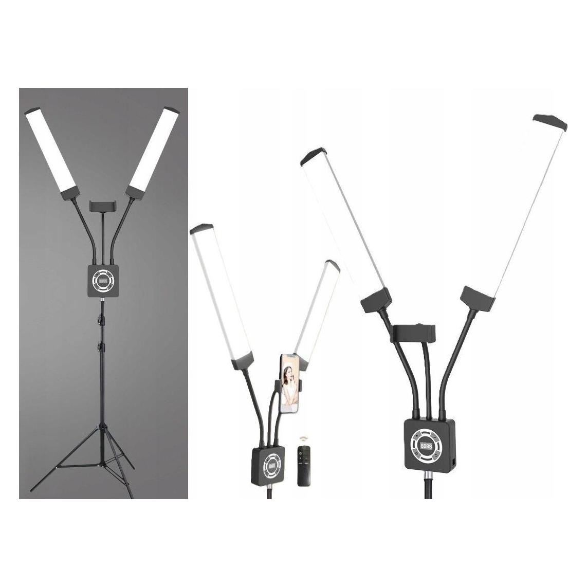 Michael Marinelli Podwójna Giętka Lampa Led Kosmetyczna Fotograficzna Video 40w + Pilot / M46 / Czarny (Videoleuchte) (MICHAELMARINELLI)
