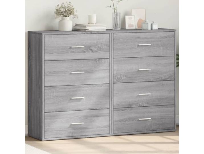 Sideboard 2 Stk. Grau Sonoma 60x31x84 cm Holzwerkstoff Stauraumschrank 2er Set, Holzwerkstoff, Sonoma Grau, 60x31x84 cm, feuchtigkeitsbeständig, viel Stauraum, Oberplatte für Dekoration,