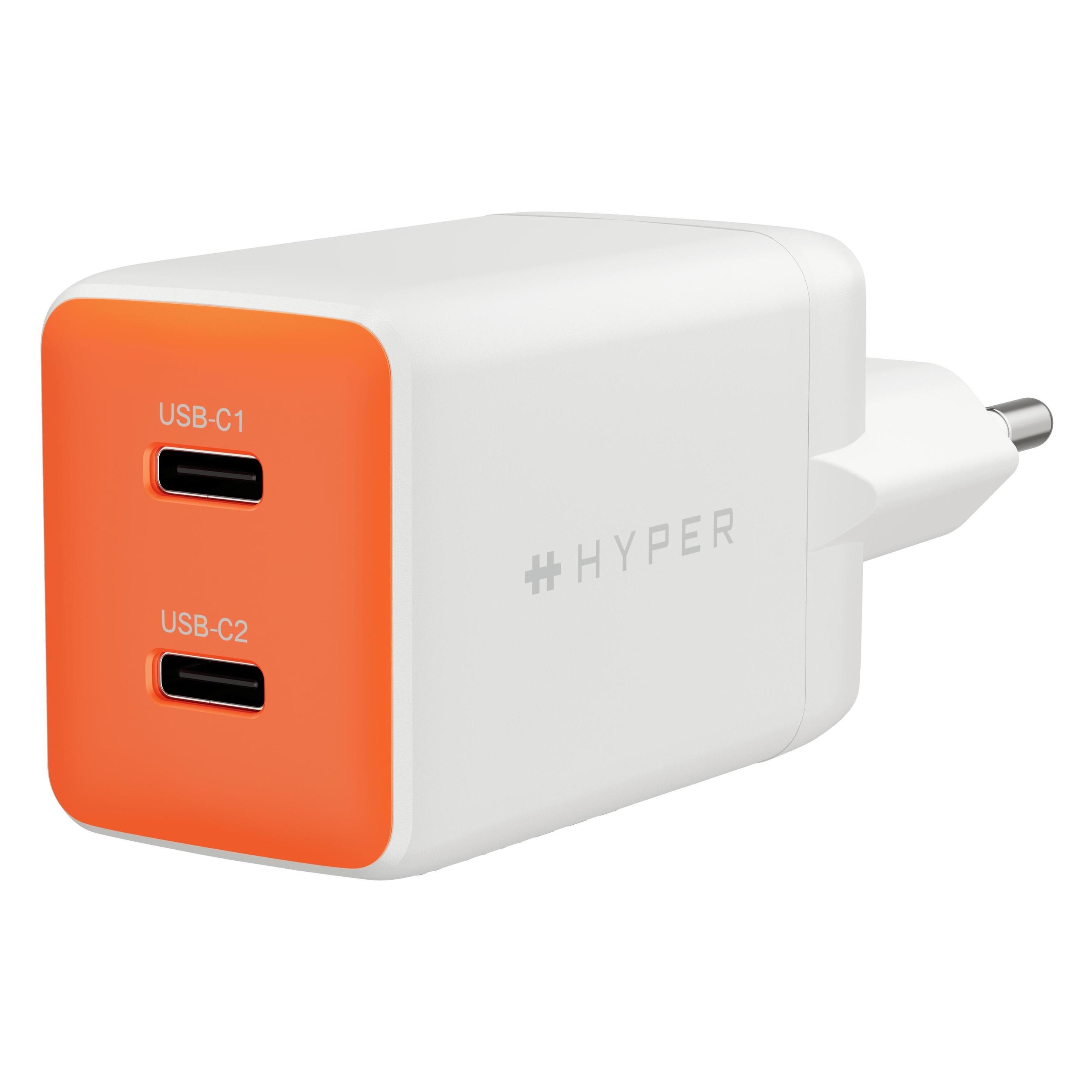 Targus Hyper HyperJuice Flex 45W GaN Charger - Orange (45 W, 2 Ports) (HJ1201OGEU)