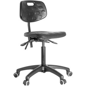 meychair Arbeitsstuhl PW1-TR-PU-PW, schwarz, mit Rollen, PU-Schaum, bis 120 kg