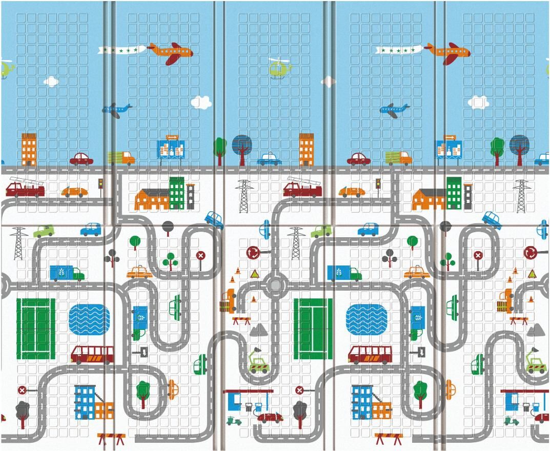 Spielmatte "Tadu Spielmatte Traffico, 180 x 200 x 1.5 cm", Baby, bunt, Sportmatten Spielmatte bunt Einheitsgröße