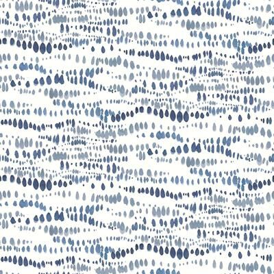 Roommates Lisa Audit Navy & White Dotted Line Peel and Stick Wallpaper