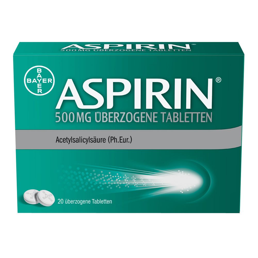 Aspirin 500 mg überzogene Tabletten 20 St Überzogene