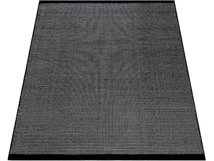 Wollteppich PACO HOME Kasko 300 , schwarz, B:60cm H:12mm L:110cm, Baumwolle, Wolle, Teppiche, Wollteppich, Handweb, Flachgewebe, reine Wolle, handgewebt, hochwertig verarbeitet