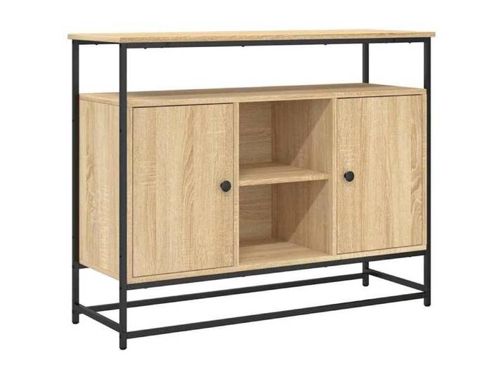 Buffet en bois d'ingénierie - GKO - Chêne sonoma - 100x35x80 cm - Espace de rangement suffisant - Dessus robuste