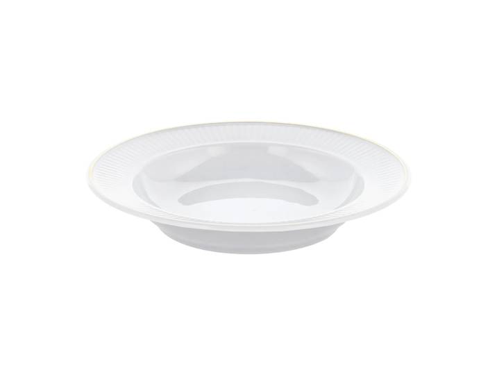 Pillivuyt Assiette creuse à bordure dorée Plissé Ø22 cm Blanc