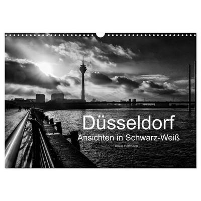 Düsseldorf Ansichten in Schwarz-Weiß (Wandkalender 2026 DIN A3 quer), CALVENDO Monatskalender