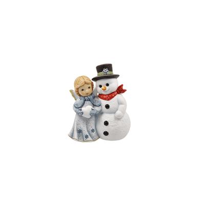 Weihnachtsfigur GOEBEL "Füreinander da", weiß (bunt), B:6cm H:10cm T:12cm, Dekofiguren, Weihnachtsfigur, Limitiert auf 1.000 Stück, mit Zertifikat