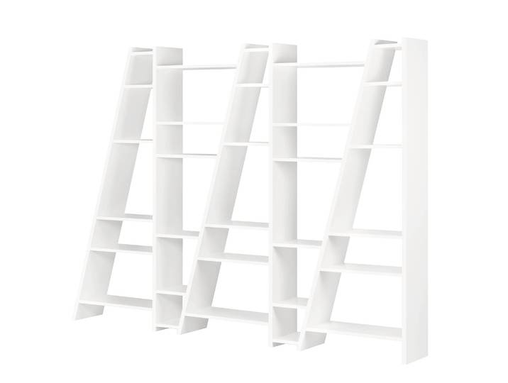 Etagère Malcolm XI Panneau avec structure en nid d'abeilles, verni Blanc/Blanc 263 x 195 x 30cm
