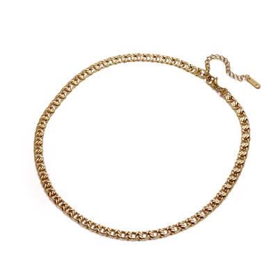 Kette ohne Anhänger FIRETTI "Schmuck Geschenk Edelstahl Halsschmuck Halskette Cuban", gelbgoldfarben, Halsketten, Damen, Edelstahl, L: 45 B: 6mm, B:6mm