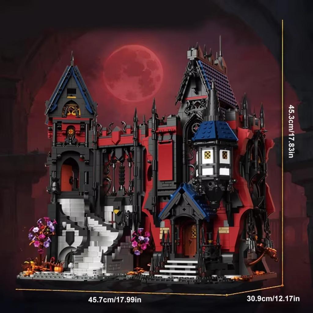 Vampire Gulad - Mittelalterlicher Bausatz - Modulares Schloss - Kleine Bausteine - ABS-Kunststoff - Ab 14 Jahren - Rotes Schloss