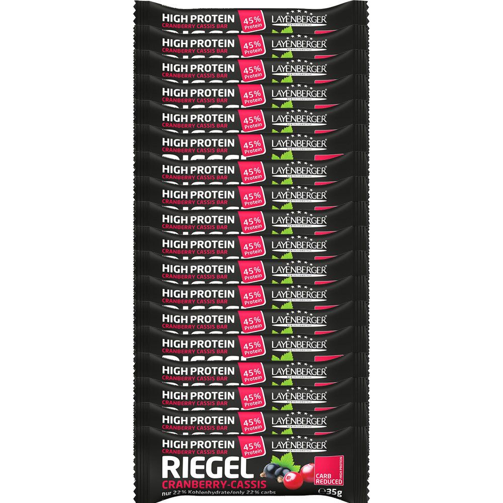 Layenberger LowCarb.one Protein Riegel, Cranberry-Cassis 18x35 g Riegel