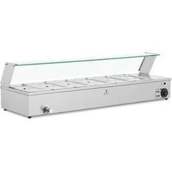 Helloshop26 - Professionelles Bain-Marie mit 6 GN 1/3-Behältern silberfarbener Edelstahl 14_0008286