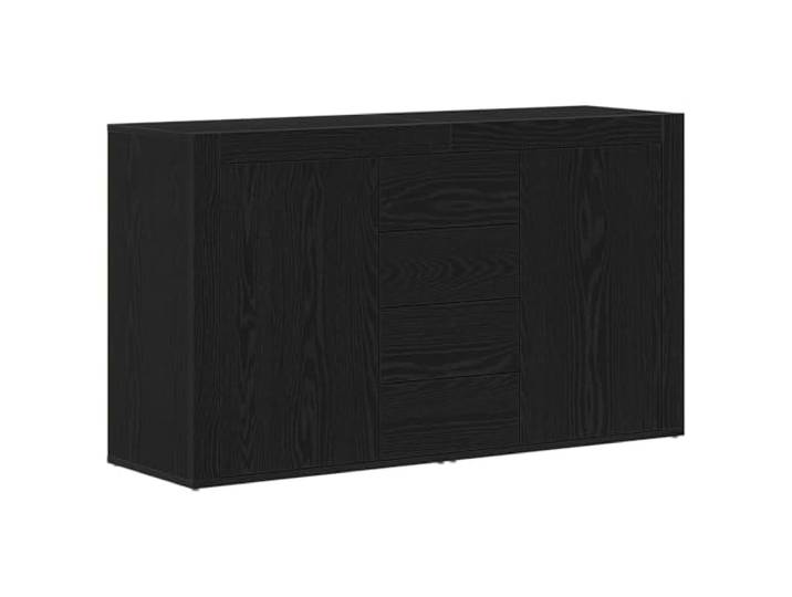 HKTMGDNG Sideboard 120x36x69 cm Kommode Schwarz Eichen-Optik Praktischer Mehrzweckschrank für Schlafzimmer und Esszimmer mit 4 Schubladen sowie 2 Türen für Geschirr und Dekoration.