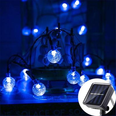 Uplift Essentials Solar Bubble String Light Outdoor Waterproof Fairy Lamp blue