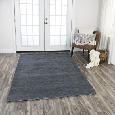 NAVATEXTURA Emerson Charcoal and Grey Solid Hand-tufted Wool Rug