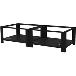 ML-Design Waschmaschinen-Untergestell Doppel Weiß | 2 Schubladen, 128x53,5x31,5 cm, Stahlpodest