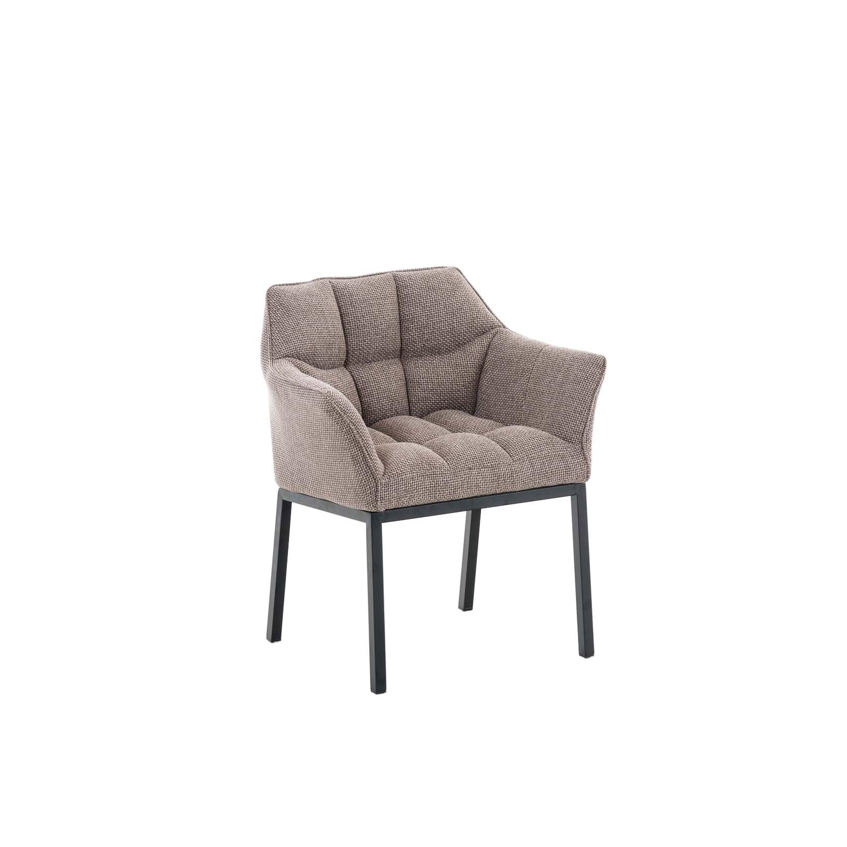 CLP Esszimmerstuhl Octavia B Stoff Farbe: terrabraun, Gestell Farbe: schwarz