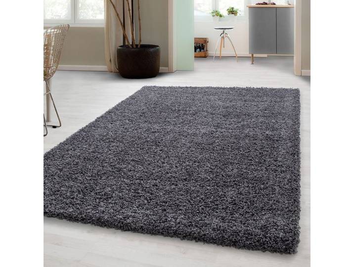 Carpetsale24 Uni Tapis de Salon Shaggy Uni Tapis Gris 200x290 cm Chambre Tapis Poil Long Moelleux et Doux