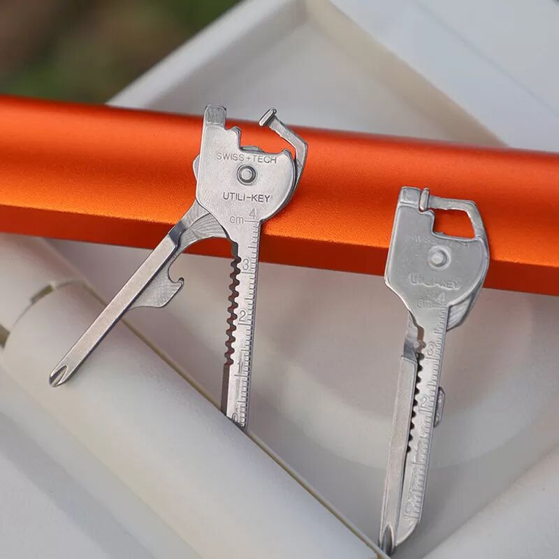 INF 6-in-1 Faltbares Mini-Messer Multifunktionales Schlüsselanhänger-Werkzeug