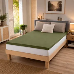 BettwarenShop Topper Spannbettlaken Ultra Stretch 90x200 cm | moos - grün