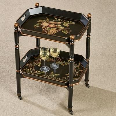 Touch of Class Noble Bounty Serving Cart Black , Black