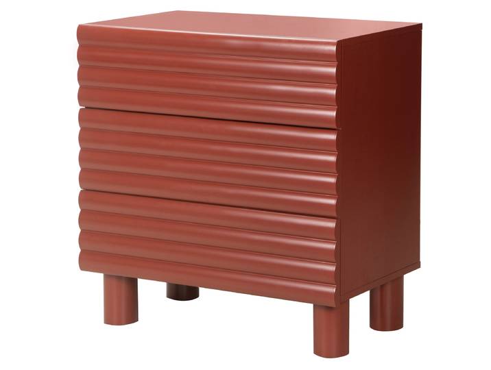 Kommode LUOBA 80 x 80 x 42cm Rot/Rot