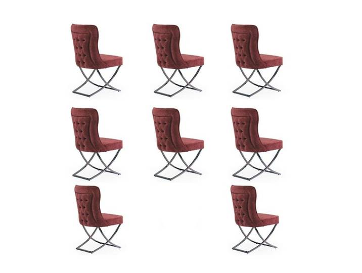 Xlmoebel Polsterstuhl Textil-Sessel im modernen Design für Essbereich und Gastronomie (8x Stühle, 8 St), Hergestellt in Europa