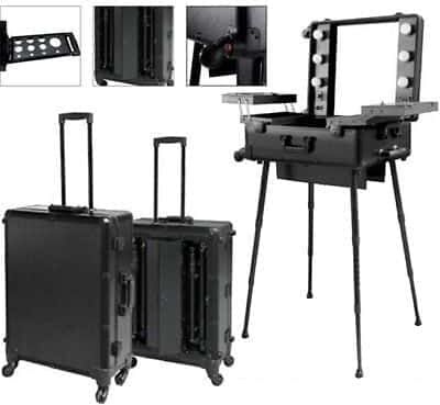 Xanitalia Postazione Make-Up Valigia Trolley Professionale con Luci e Specchio XaniPro