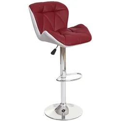 Décoshop26 - Barhocker Tresenstuhl höhenverstellbar bordeauxroter Kunststoff verchromtes Stahlgestell 04_0001233