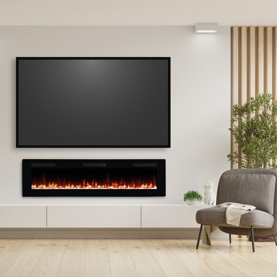 Dimplex Sierra Optiflame Media Wall Fire, Built-In, Wall Mounting or Freestanding, 3 sizes Black 152.4cm