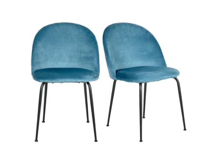 Lot de 2 chaises velours bleu