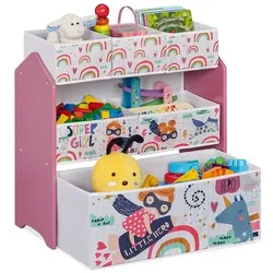 relaxdays Kinderregal mit 6 Boxen