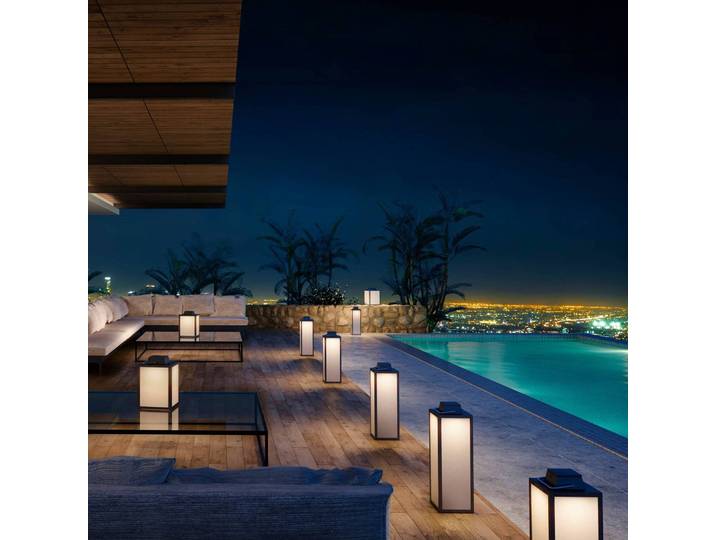 Les Jardins LED-Solarlaterne Tradition, anthrazit, Höhe 40 cm dimmbar, alu / grau / zink, Aluminium, Solarleuchten