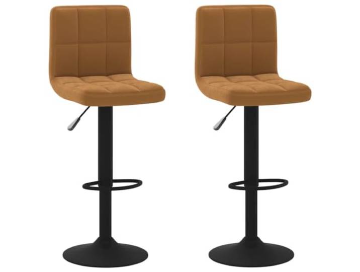 Makastle Barhocker 2 STK. Braun Samt