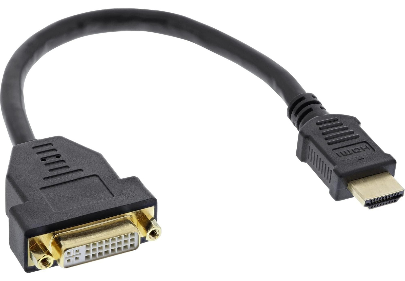 InLine 17670I HDMI-DVI adapterkabel, HDMI naar DVI, 0,2 meter
