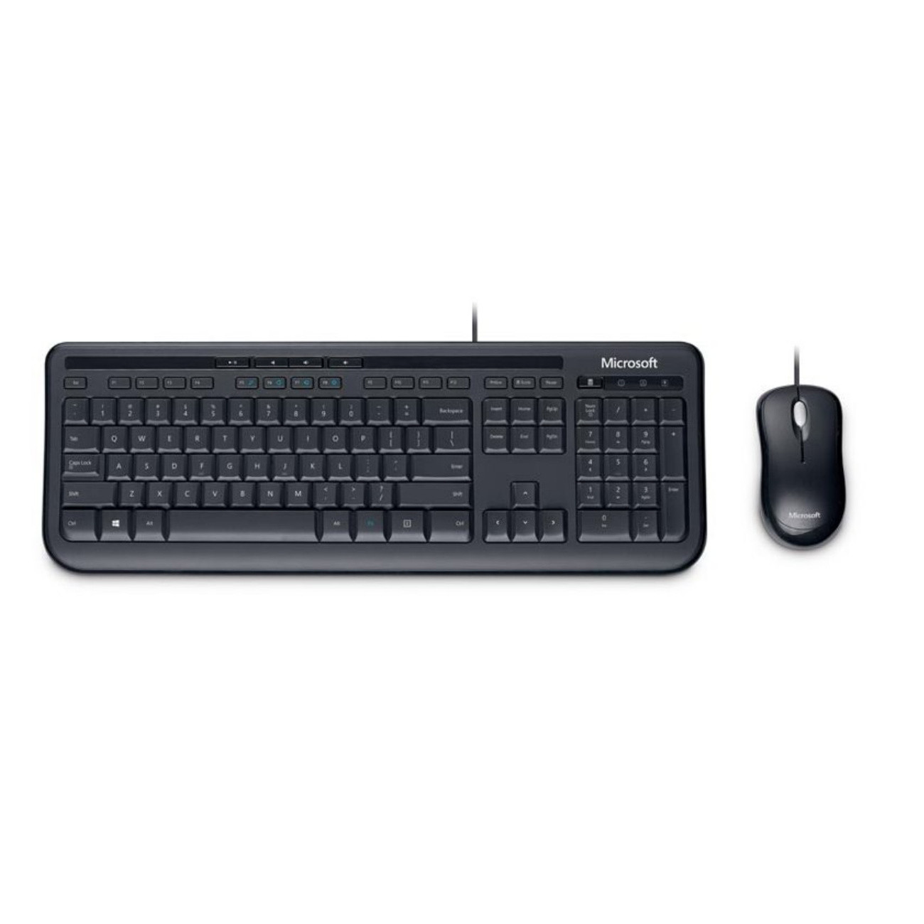 Microsoft Wired Desktop 600 Toetsenbord en Muis Set, QWERTZ, Zwart