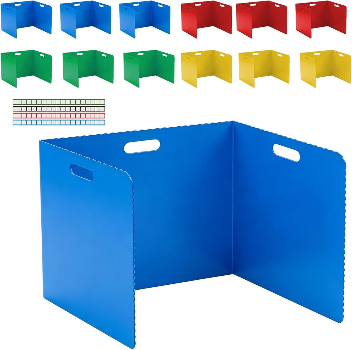 Set van 24 opvouwbare bureau scheidingswanden voor privacy - Multicolor