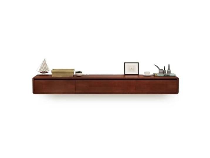 Vollständig montierter minimalistischer schwebender TV-Ständer Modern Wandmontiertes Entertainment-Center mit Schranktüren hängend