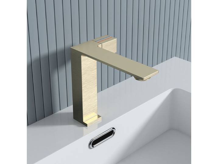 Robinets de lavabo brossés or/noir/blanc/argent, lavabo en cuivre, robinets mélangeurs d'eau chaude et froide, accessoires de salle de bains