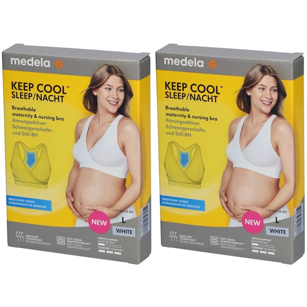 Medela Keep Cool Schlaf BH L weiß 2x 2x1 St