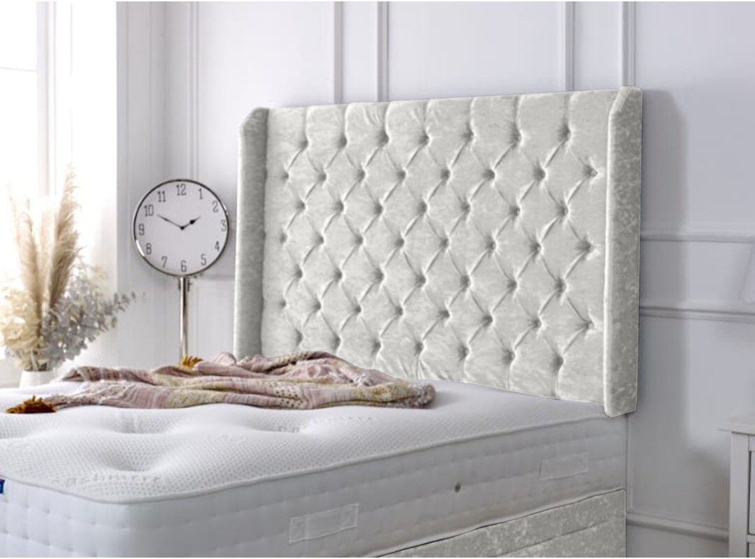 Mercer41 Upholstered Velvet Headboard White Single (3')