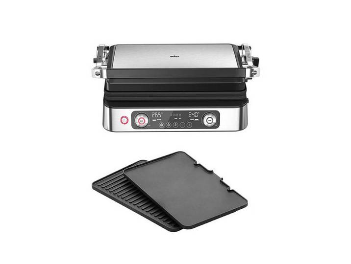 Braun Elektrische Grillpfanne Braun Multigrill 9 Pro CG 9140 Kontaktgrill Silber