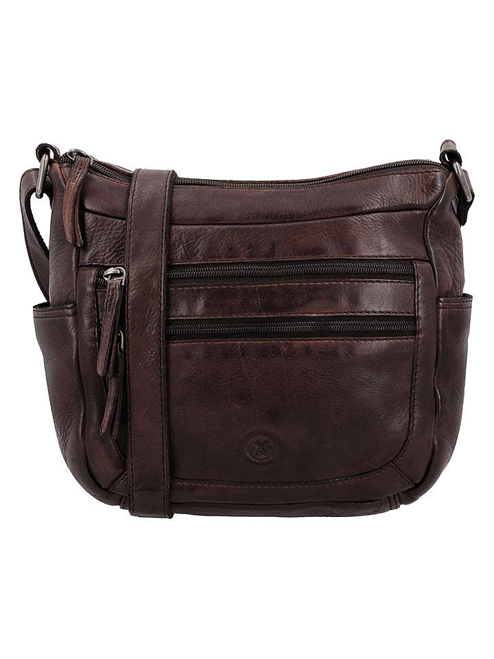 HIDE & STITCHES Leder-Umhängetasche in Braun - (B)34 x (H)25 cm - onesize
