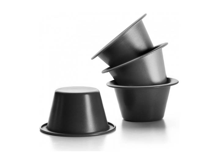 Muffinform Ibili 4 Stück, 8 x 5 cm , schwarz, Kunststoff, Küchenformen, Muffinform