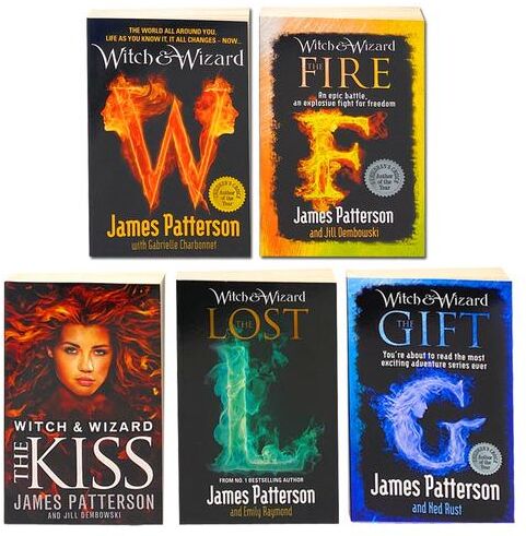 Cornerstone Witch & Wizard Series 5 Book Set by James Patterson – The Gift, Fire, Kiss, Lost & Original Collection