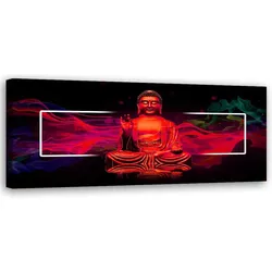 WANDBILD roter buddha abstrakt