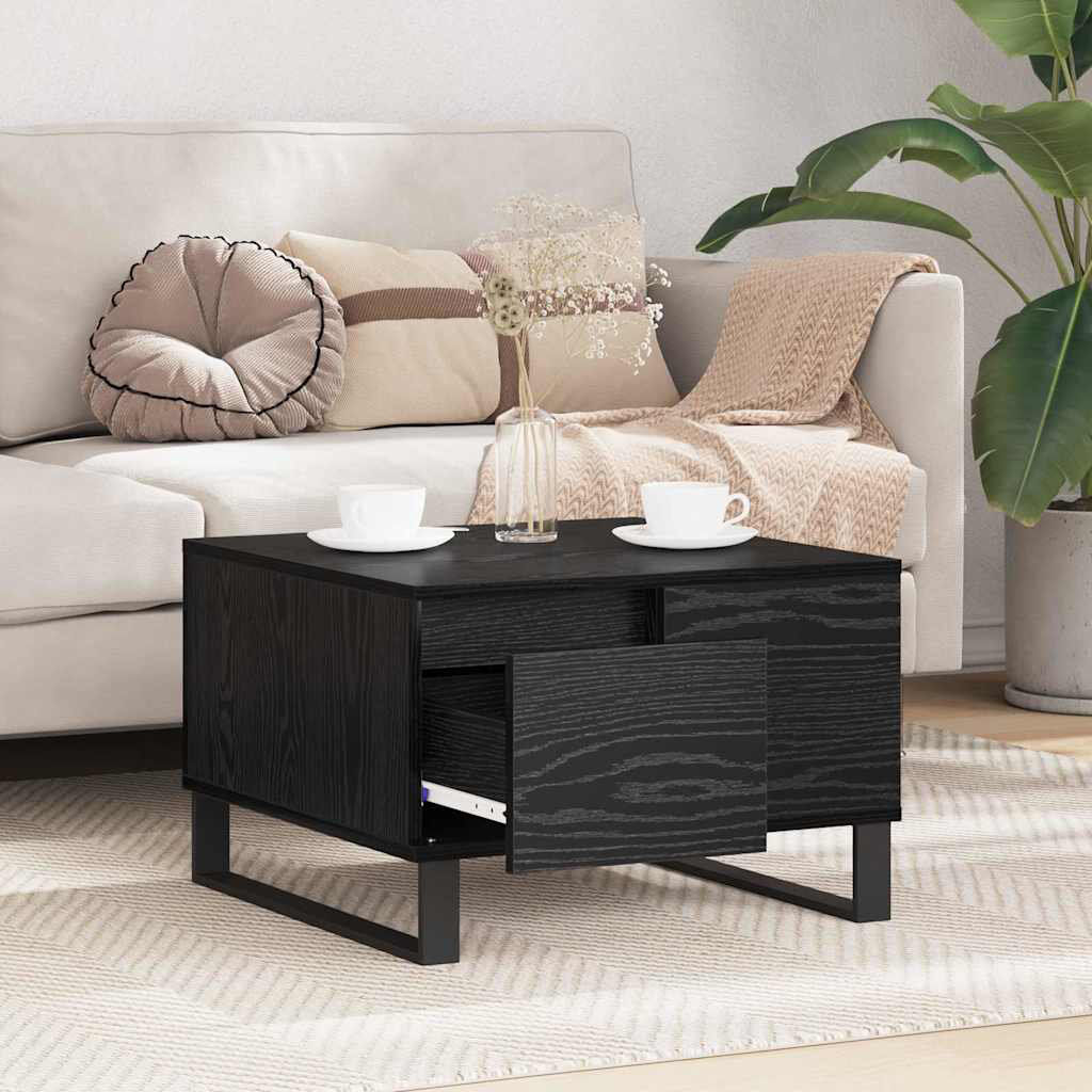 George Oliver Coffee Table with Storage Black Oak 36.5cm H X 55cm W X 55cm D