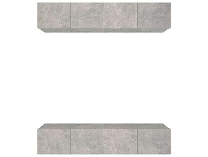 GKHPYURE TV-Möbel, 4 Stück, Grau, Beton, 80 x 30 x 30 cm, Holz Wanddesign, 2 Fächer für Möbel, Klapptüren, 4er Set